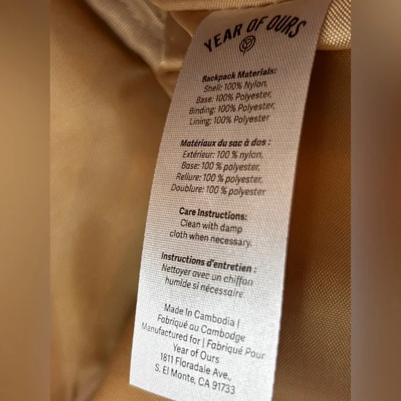 Year of Ours Top-Loading Buckle Closure Backpack in Tan - Picture 13 of 13